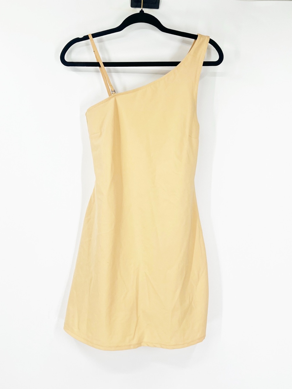 Abercromie & Fitch One-Shoulder Traveler Mini Dress Built In Shorts Orange TALL